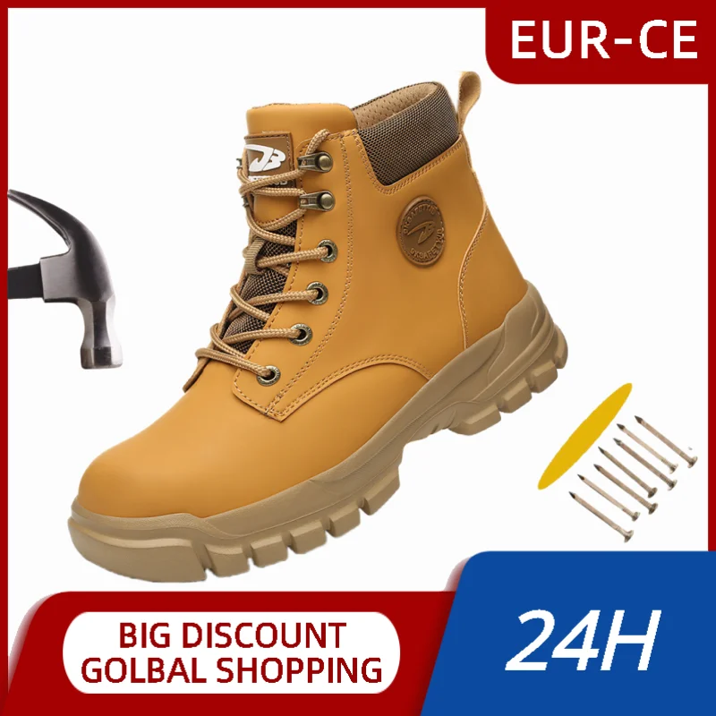 

Protection Safety Shoes Anti-puncture Comfort Work Hiker Boots Puncture-proof Outsole Slip Resistant Construction Work Shoes