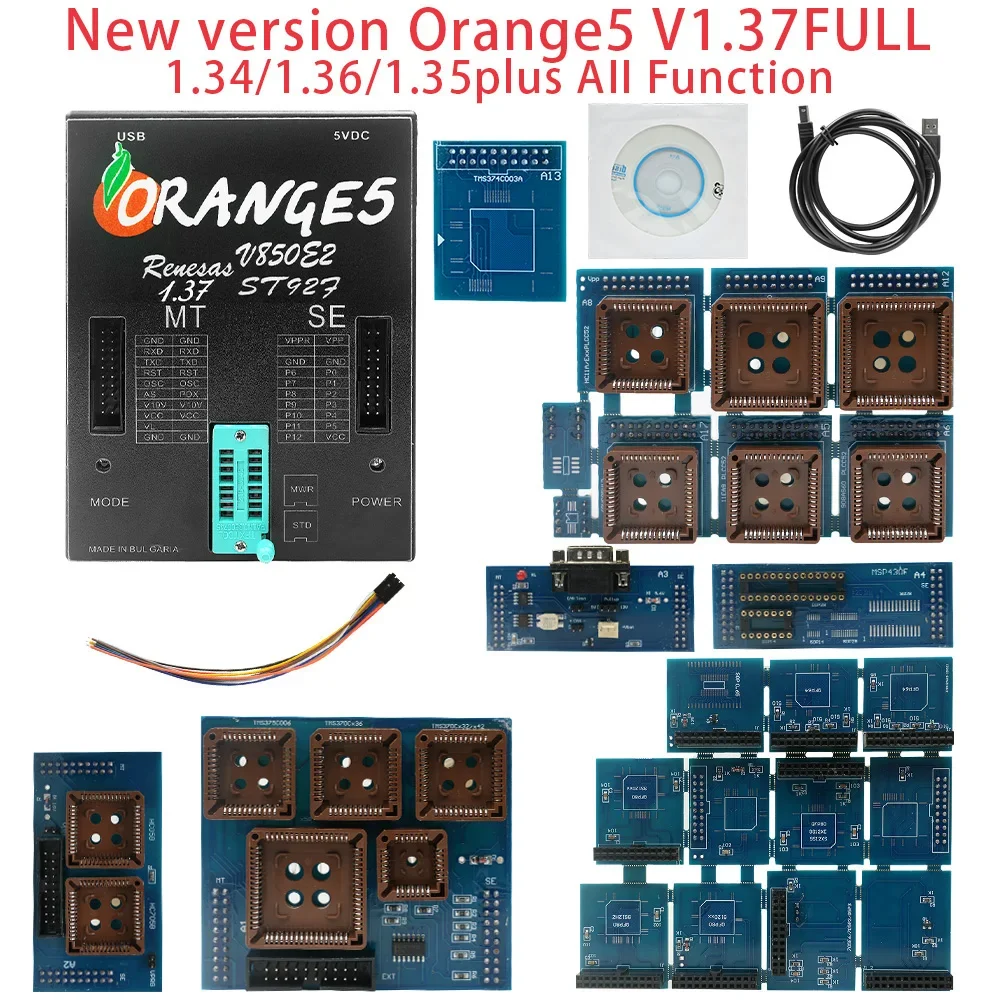 2024 Full Orange 5 Super Pro V1.38 Professional Programming Device with Full Adapters Orange5 Super Plus OBD2 Auto Programme