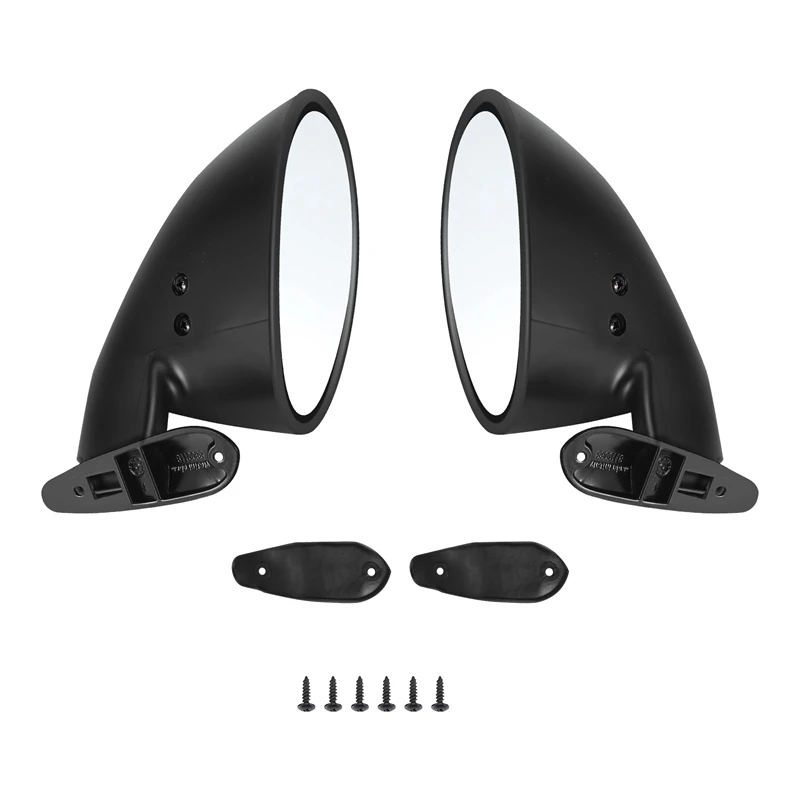 Hot-A80P-California Style Left & Right Car Classic Retro Door Wing Side Mirror Rearview Vintage Matte Universal Black