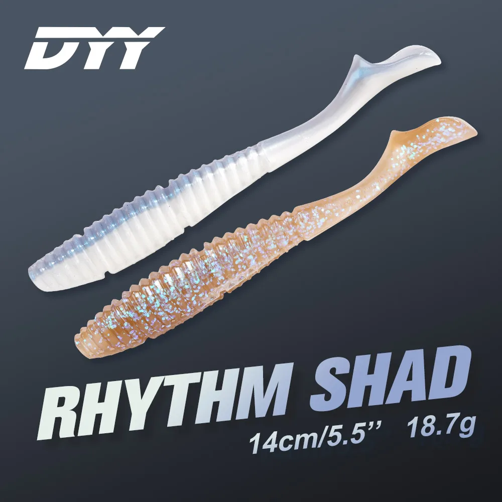 

DYY Soft Bait Rhythm Shad 14cm 5.5" Wobbler Silicone Jig Head Predator Perch Artificial Soft Lure Swimbait for Pike Bass Lures