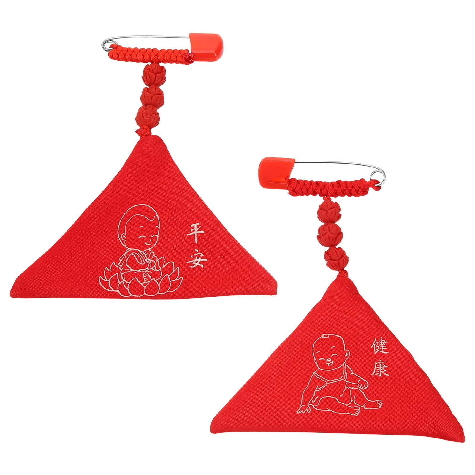

Peaceful Pendant Chinese Style Gifts Unisex Charm Blessing Bag Amulet Decor Triangle Omamoribaby amulet