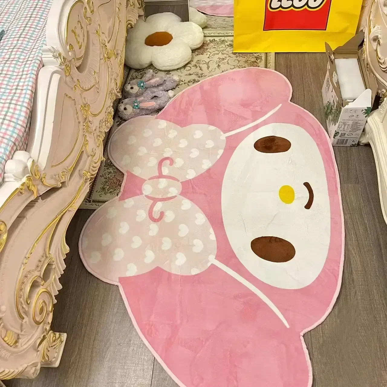 

Saniro My Melody 60x90cm Cartoon Carpet Kawaii Home Soft Fur Rugs Girls Bedroom Living Room Floor Mat Doormat Decor Kid Gifts