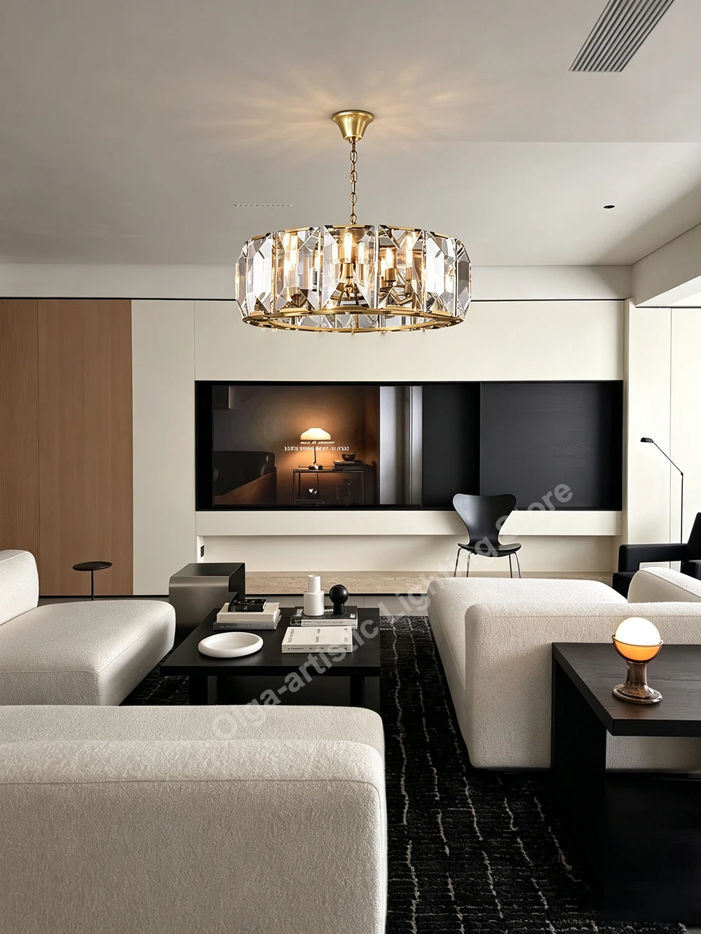 Modern Gold High-grade Crystal Ceiling Pendant Light Large Round Hanging Lamp for Living Room Dining Table American Style Lampa
