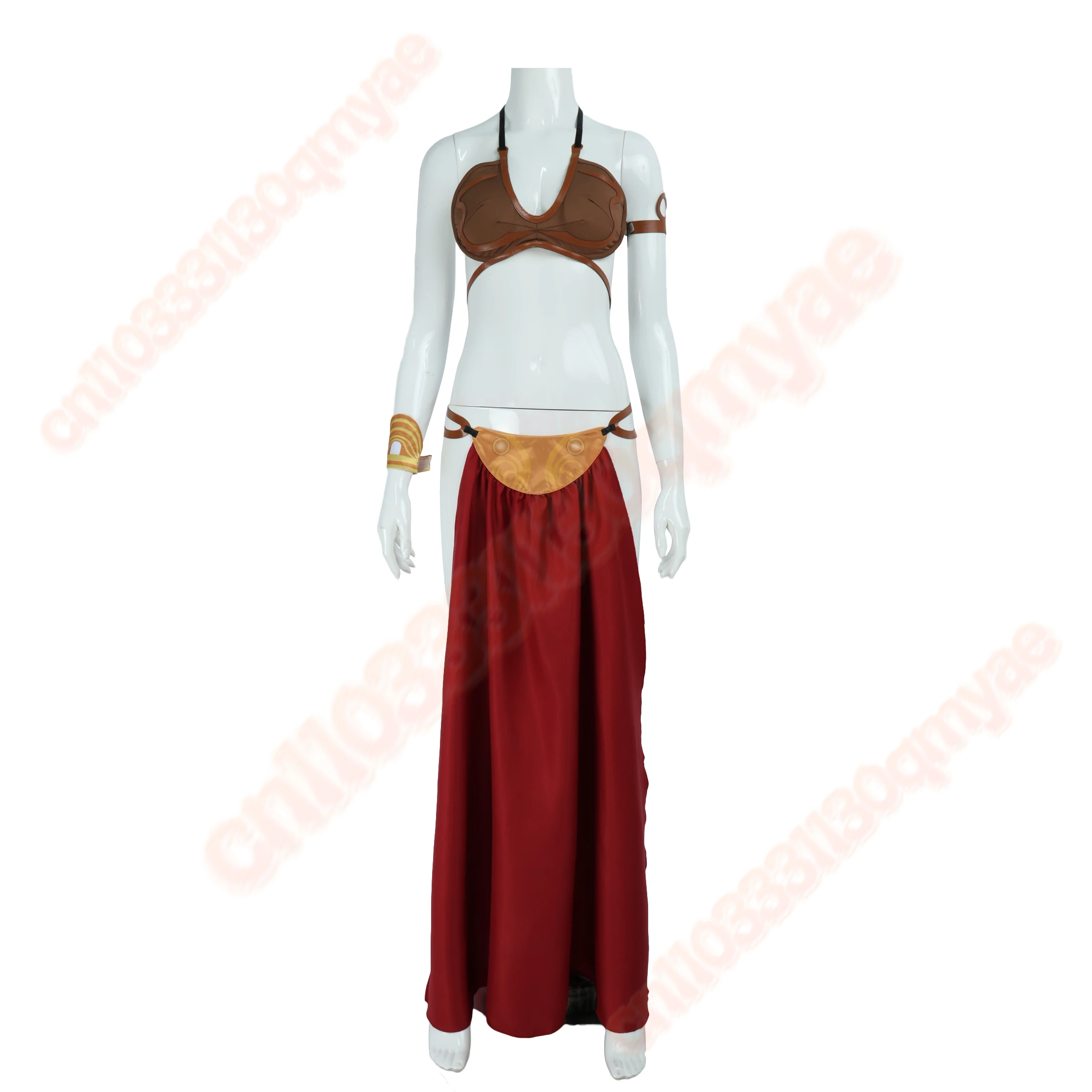 فستان الأميرة ليا التنكري المثير للرقيق زي الفيلم لون ذهبي بدلة بيكيني خيالية للنساء ملابس لعب الأدوار لحفلات الهالوين