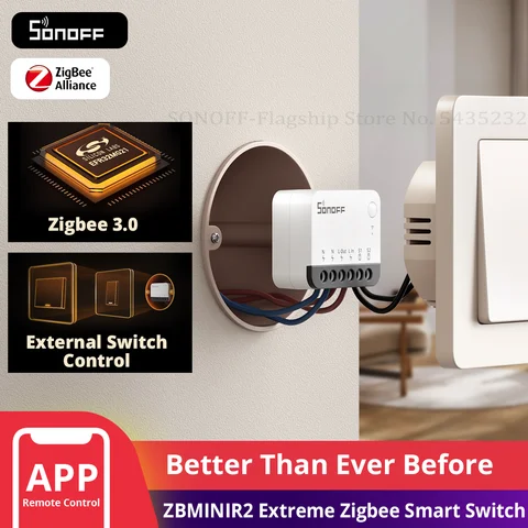 Умный выключатель SONOFF ZBMINIR2 Zigbee - управление светом с телефона — фото модели