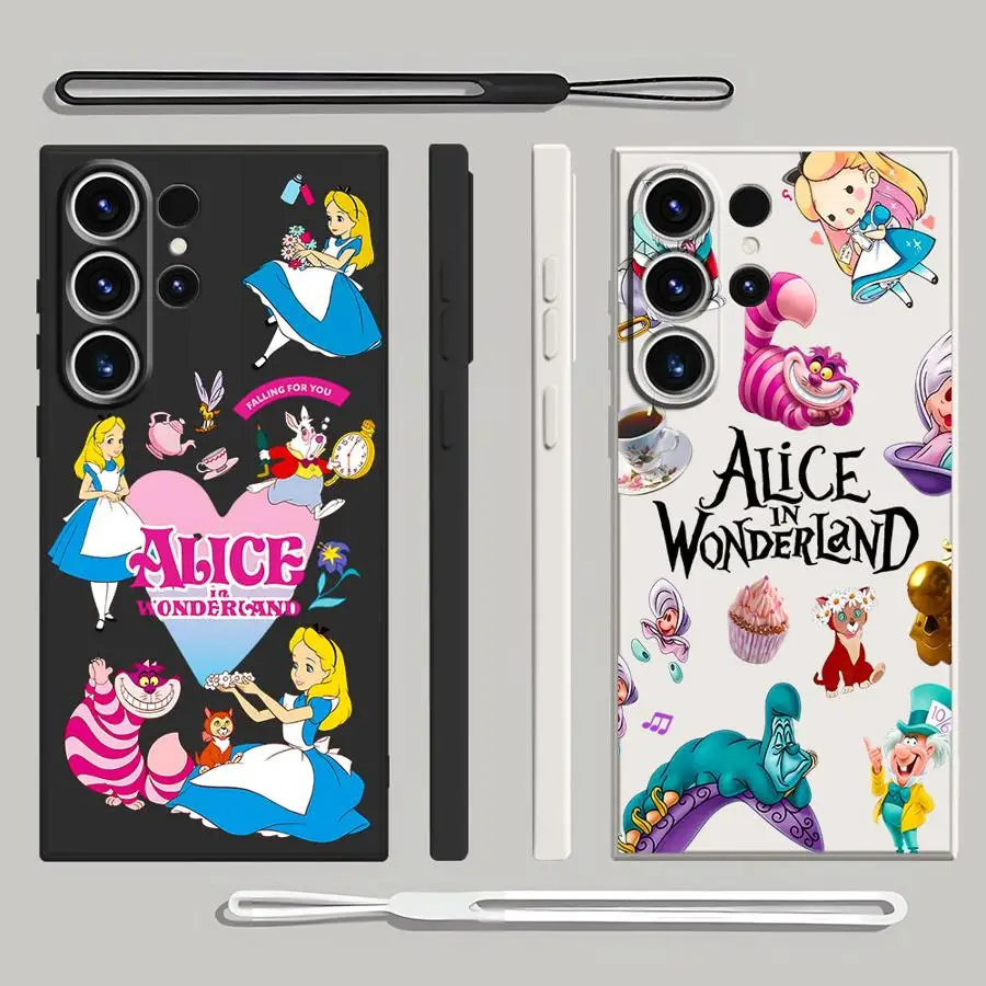 Чехол для телефона Samsung Galaxy S23 S21 Plus S20 S25 Edge S24 FE Note 20 10 Ultra S22 Ultra Soft Cover Disney Alice In Wonderland