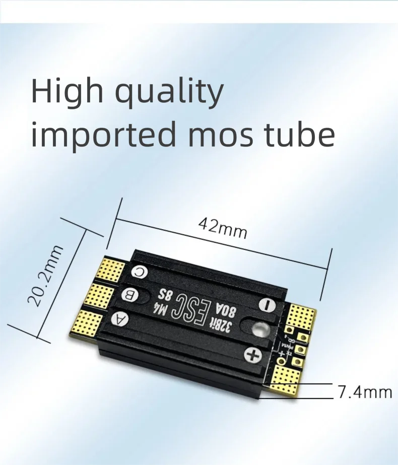 Aocoda-RC 80A 48K AM32 3 ~ 8S ESC unique adapté pour Drone FPV course quadrirotor Support DShot 150/300/600 Multishot/Oneshot
