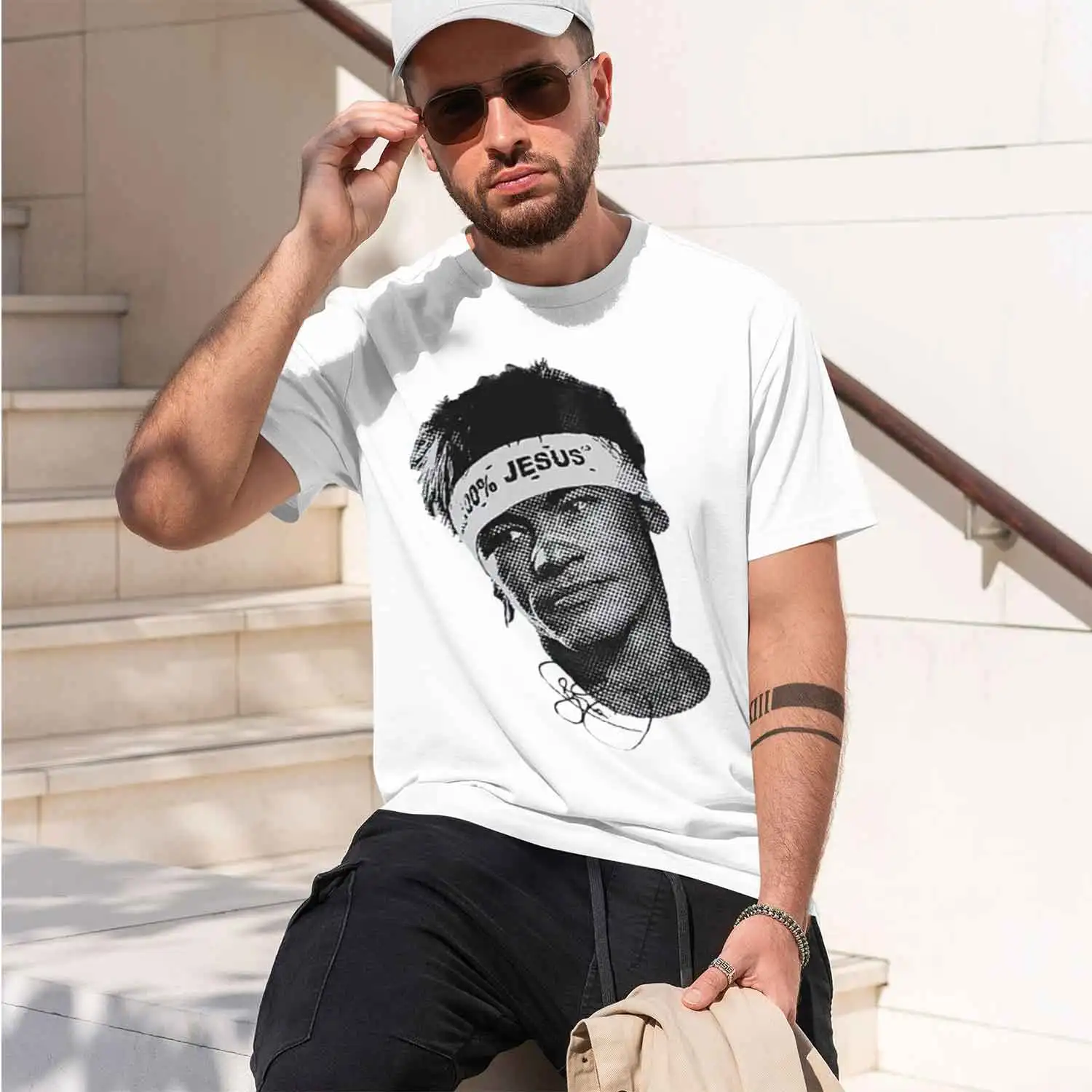 2026 New Model Lionel Football Super Portrait Printed Tee Men Women Cotton Loose Casual Short Sleeve Tshirt