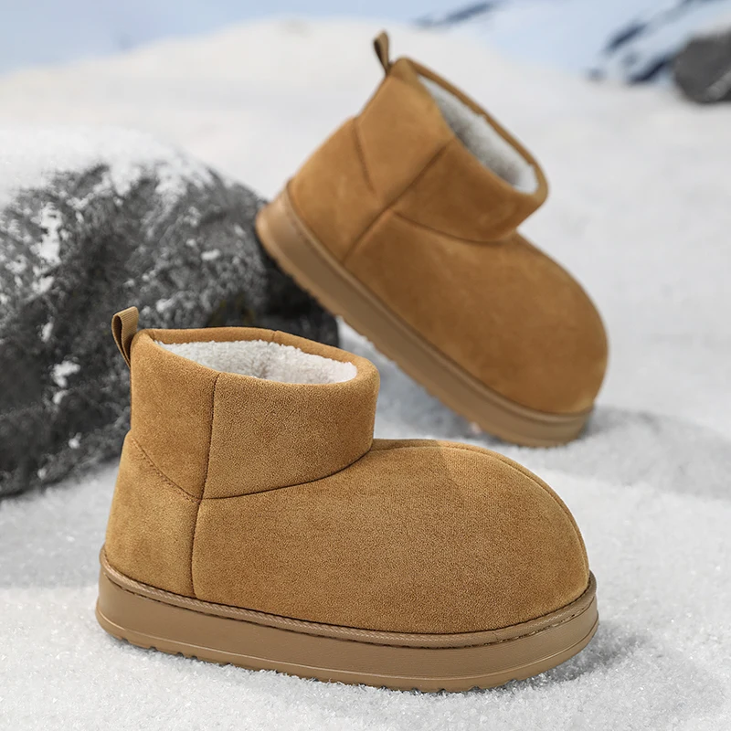 

Мужские зимние ботинки на толстой подошве, новинка, теплые хлопковые ботинки, короткие эластичные ботинки до щиколотки с флисовой подкладкой