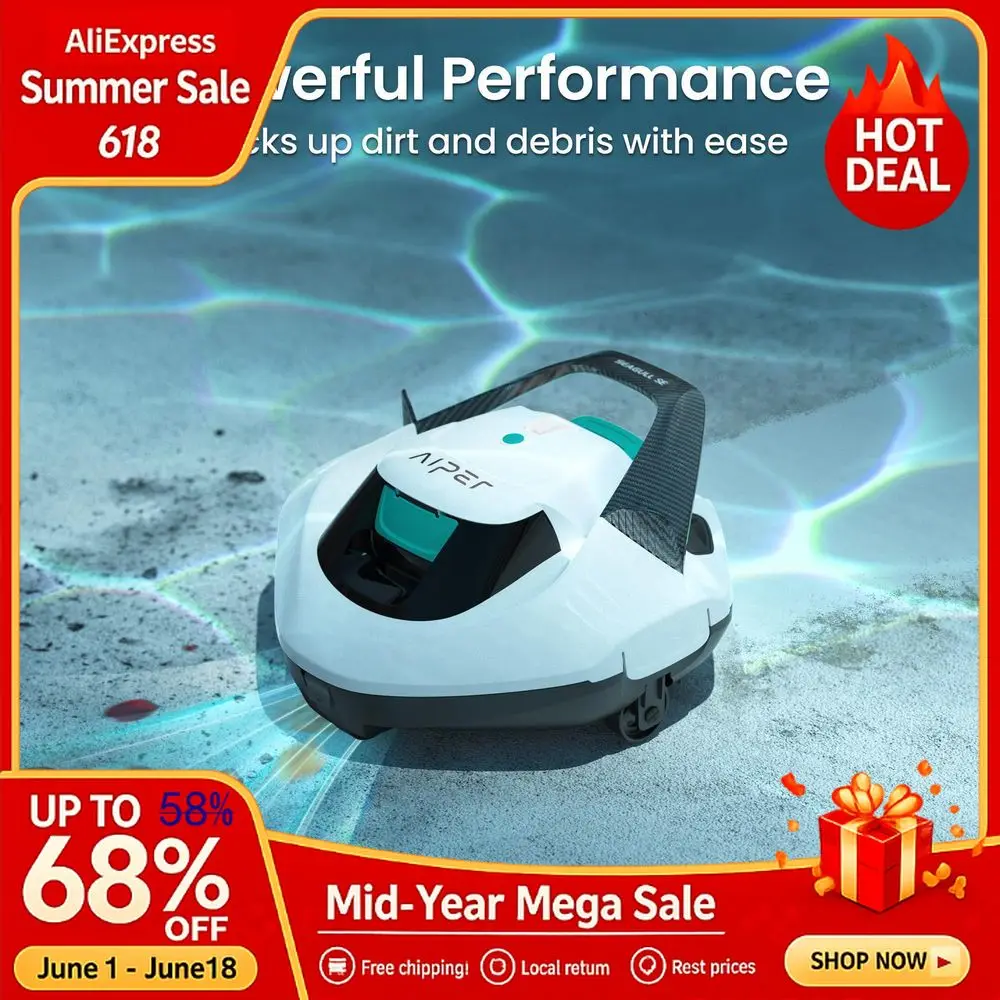 

Cordless Robotic Pool Cleaner with 100 Mins Runtime, Powerful 1320GPH Suction,Smart SelfParking, Pool Custom
