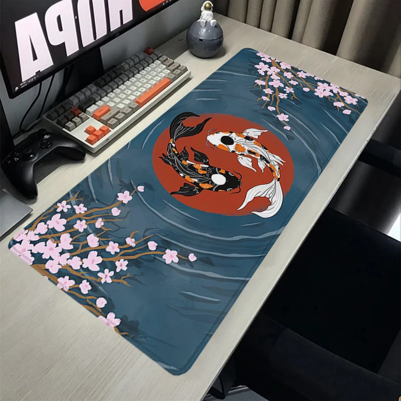 

Locking Edge Keyboard Mats Rubber Mousepad Yin Yang Tai Chi Eight Trigrams Fish Pad Pc Gamer Cabinet Carpets Computer Desk Mat