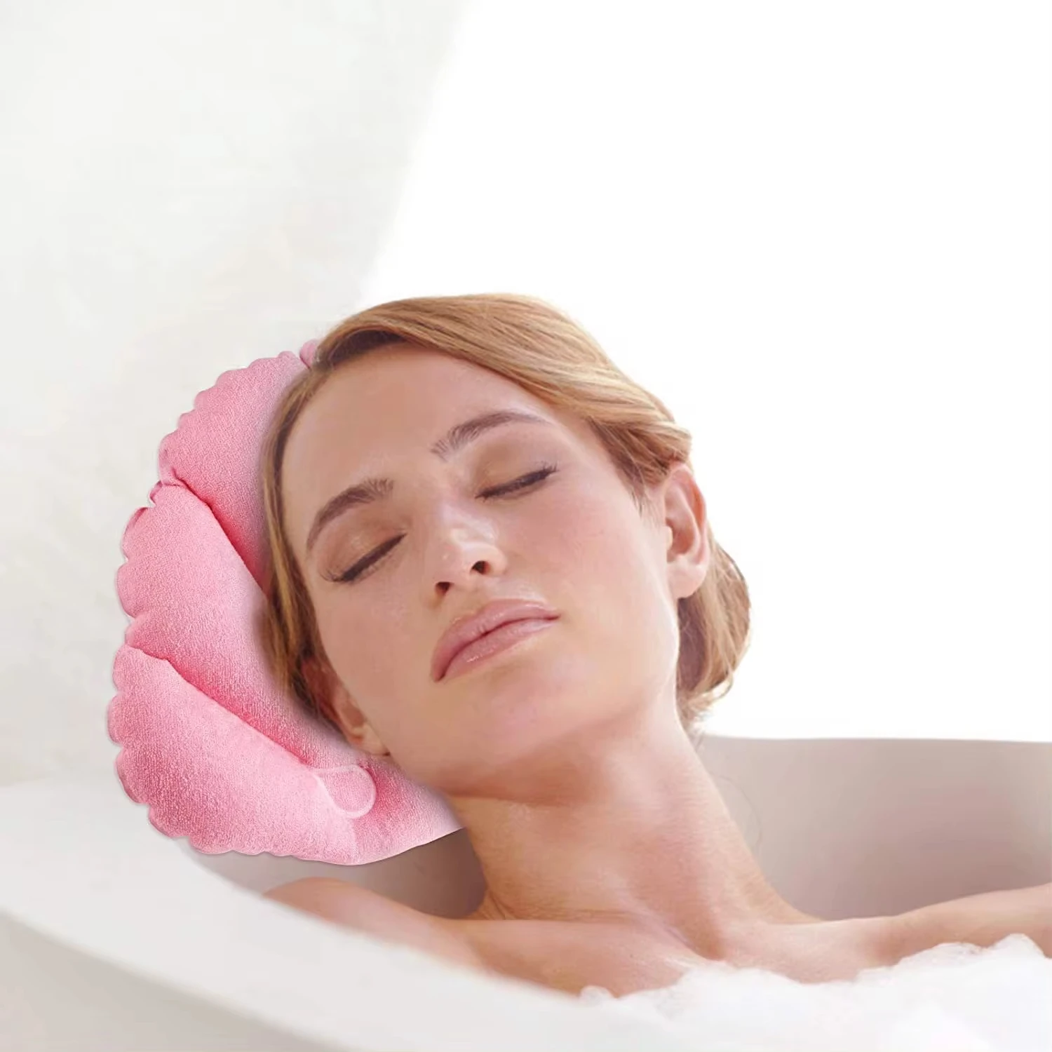 2pcs  Bath Pillow With Suction Cups   Comfortable SPA Bathtub  Rest Headrest Non Slip Waterproof   Bath Accessories