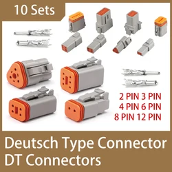 10 Sets Deutsch Type Connector Male Female Waterproof DT Connectors 2-Pin Dt04-2p Dt06-2s 8202612040,Sealable,2 Position