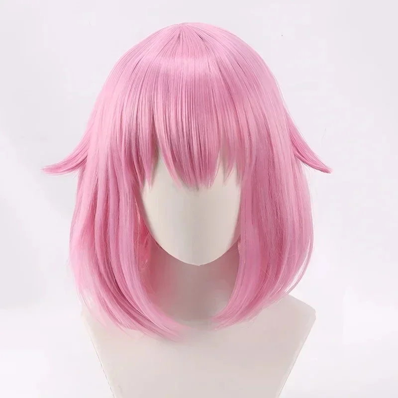 Ootori Emu Peluca de cosplay Proyecto de anime SEKAI ¡EScenario COLORIDO! Peluca Emu Pelucas de pelo sintético resistentes al calor, color rosa corto, 34 cm