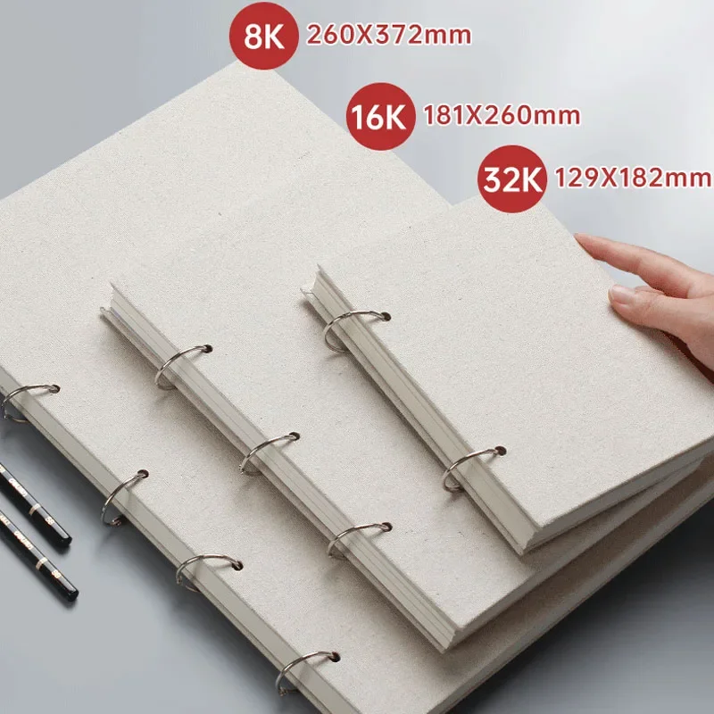 레트로 나선형 스케치북 린넨 양장본 120 페이지 160gsm 리필용 노트 아트 드라잉 문구 학용품용