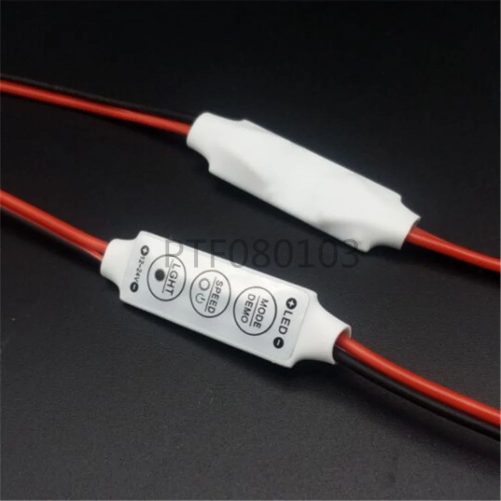 12V-24V Mini 3 Keys Single Color LED Controller Brightness Dimmer for led 3528 5050 strip light 1pcs