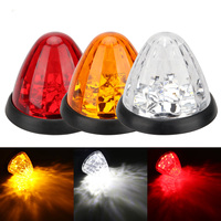 2PCS 12V 24V RED Side Marker Light Conical Truck Trailer Boat Tractor Dome Clearance Light Car External Lights White Red Yellow