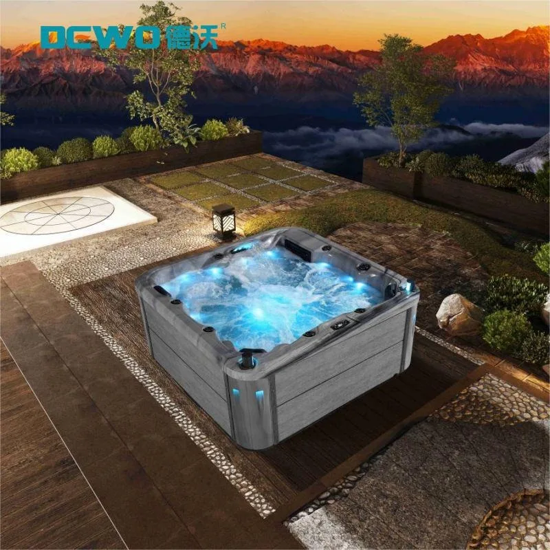6-person outdoor bathtub, acrylic bathtub, surfing massage, constant temperature heated bathtub, villa garden, hot spring pool