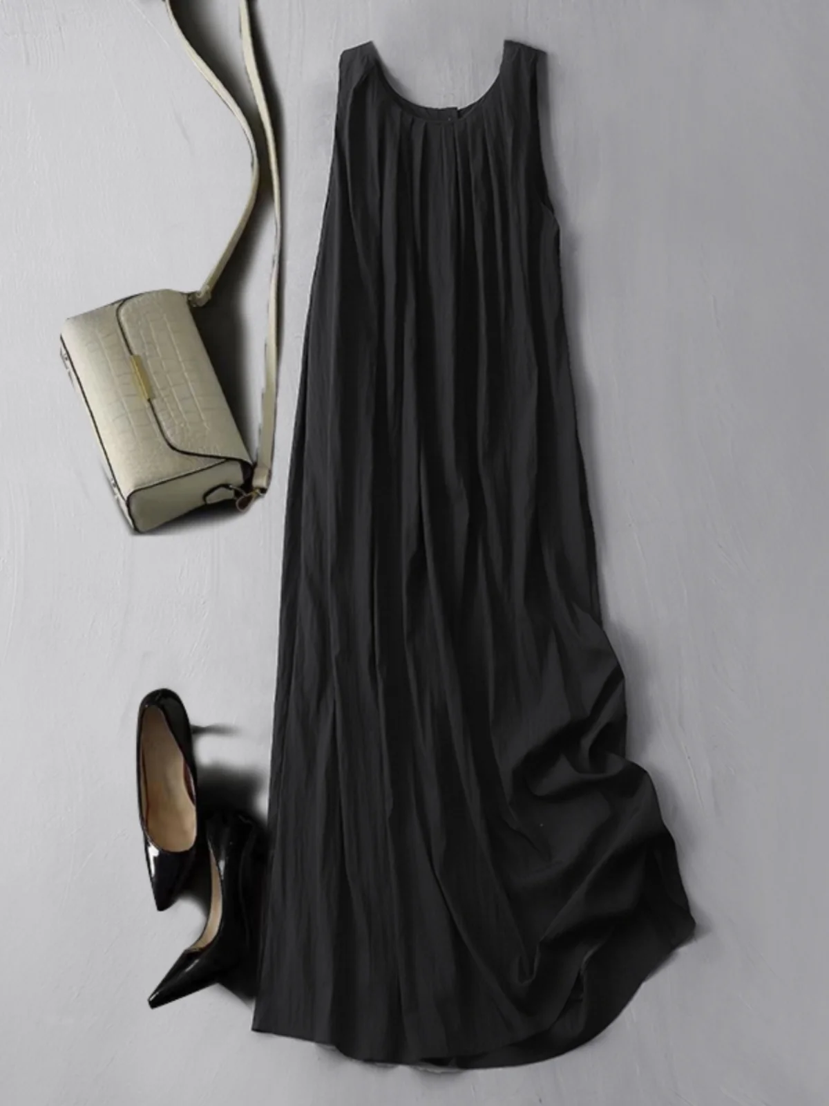 

Ele Texture Folded Svel Long Dr, большие размеры, женская модная юбка-жилет Agel, юбка-трапеция из полиэстера для поездок на работу...