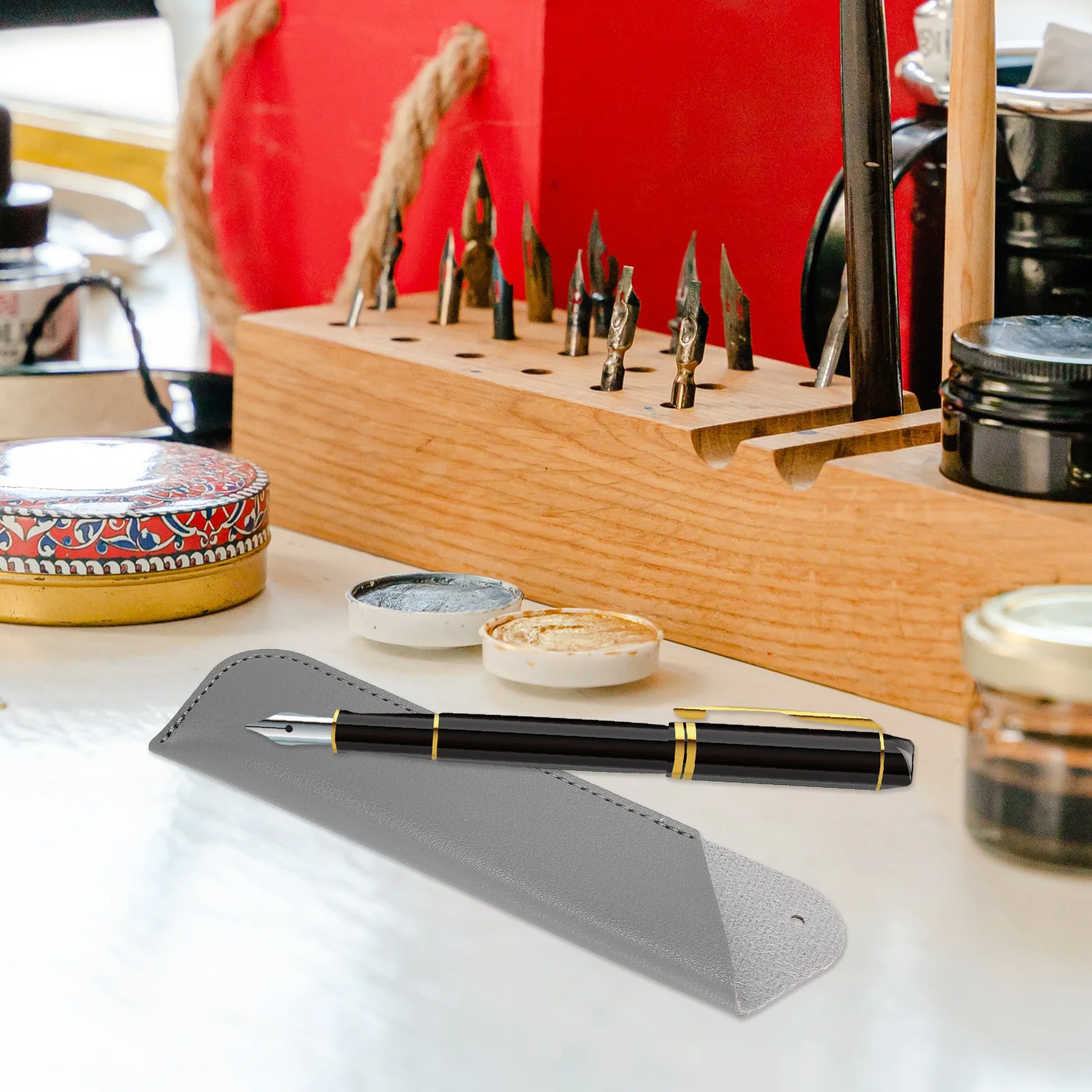 

6Pcs Pen Pouches Stylish Simple Design Pen Storage Bags for Fountain Ballpoint Pens Long Time Use Pencil Sleeve