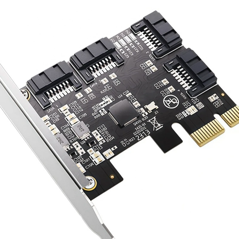 DT21 PCIe 3.0 to for SATA 3.0 Adapter Card, 4-Port SSD Expansion Card with ASM1064 Chip, 6Gbps for RAID Support for PC
