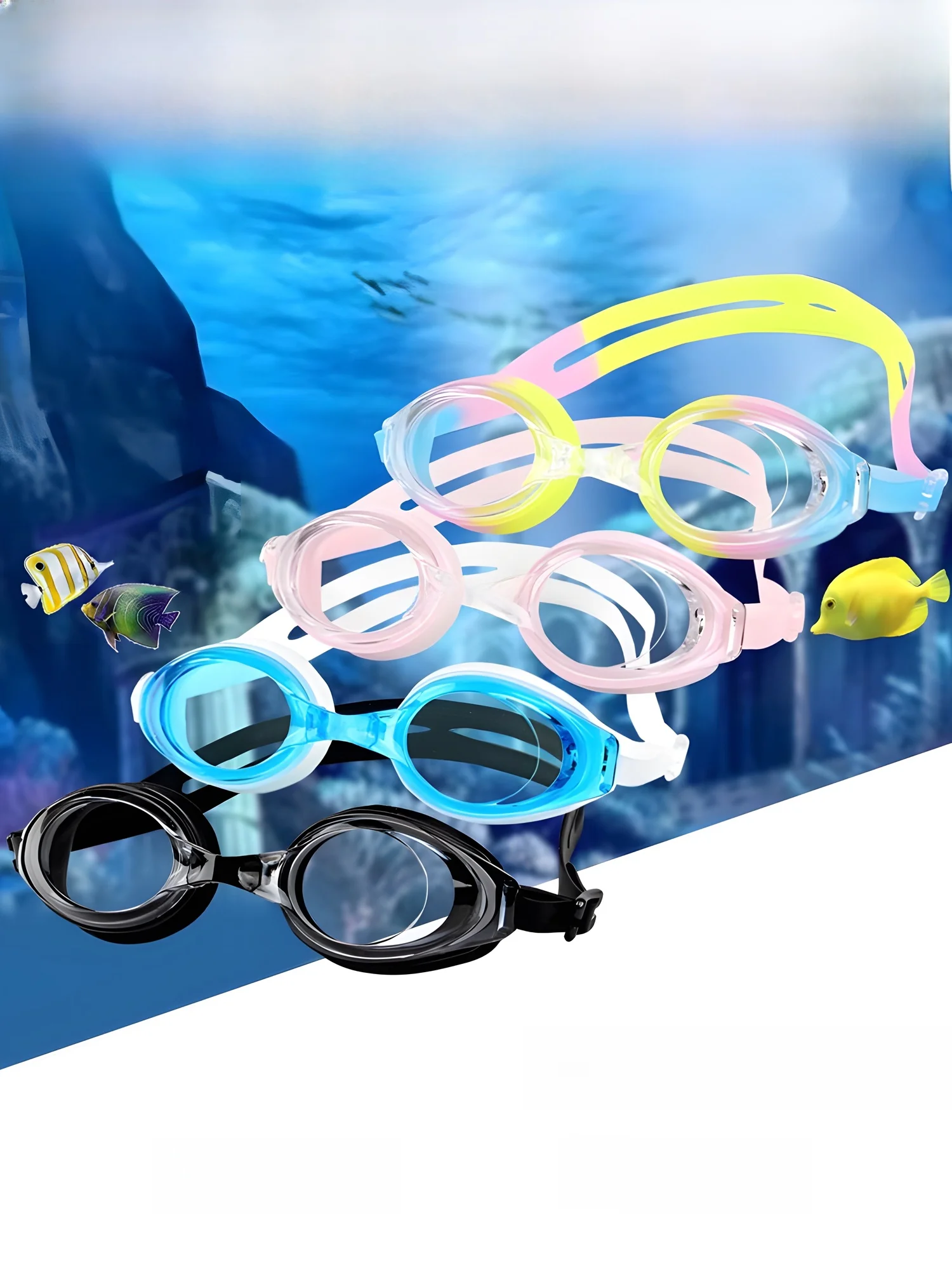 

Plated Silicone Swimming Goggles for Men And Women Anti-Fog Waterproof High Defn Flat Lens Cetitive Swimming Goggles