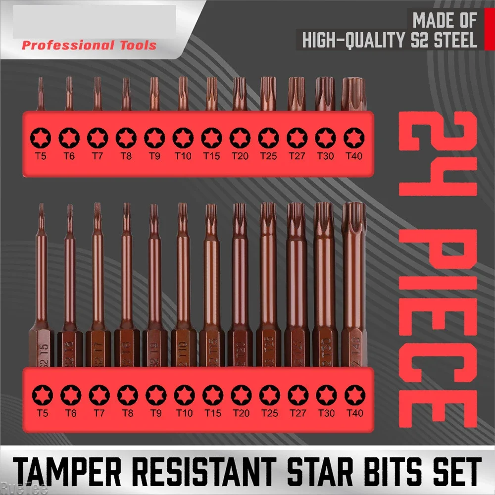 24PCS Metal Drill Bit Set Steel Porcelain Ceramic Tile Concrete Tile Wood Drill Tools S2 Material 60MM Bit 25MM Drill Bit