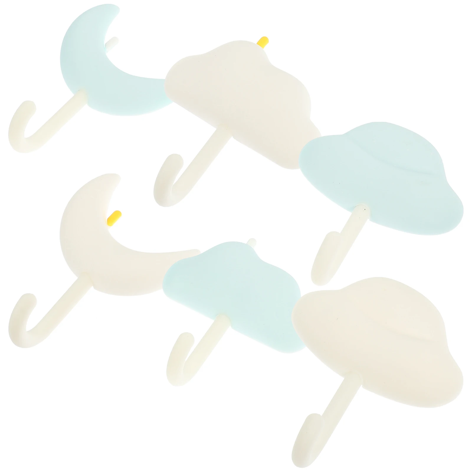 

6 Pcs Trace Hooks Soft Rubber Removable Wall Mounts Wall Hanger Bathroom Kitchen Storage Space Saver ABS PVC