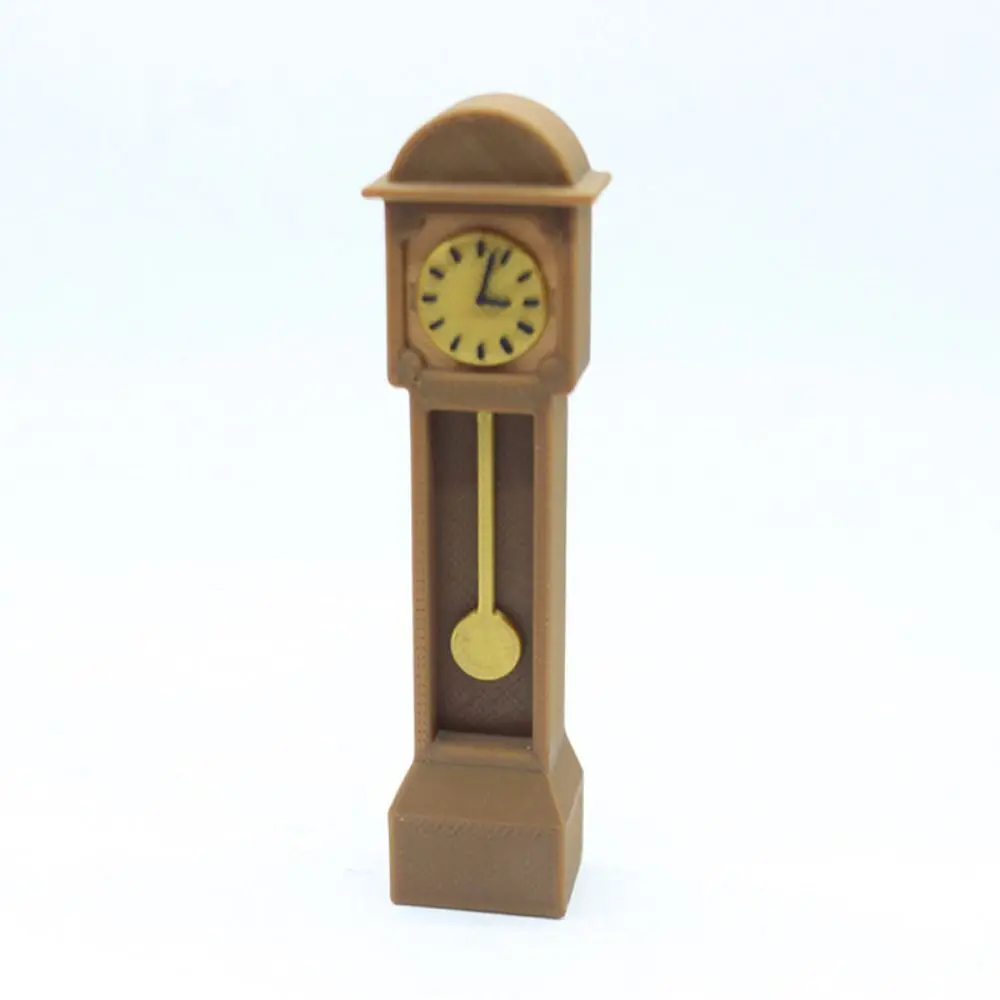 PLA Doll House Floor Clock Dollhouse Furniture Vintage Decor Standing Clock Model Mini Miniature Floor Clock Model Showcase