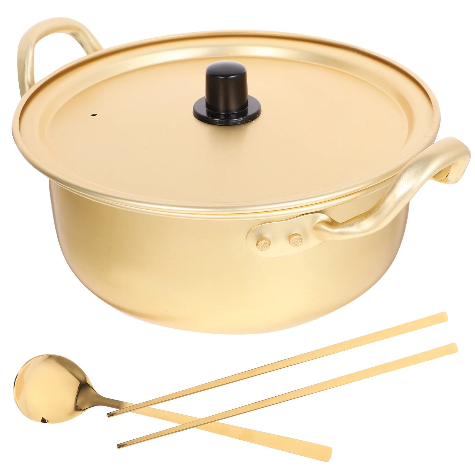 

1 set Ramen Pot Hotpot Aluminum Noodle Cooker Double Handle Soup Pot Grill Stove Heat Resistant Kitchen Pots