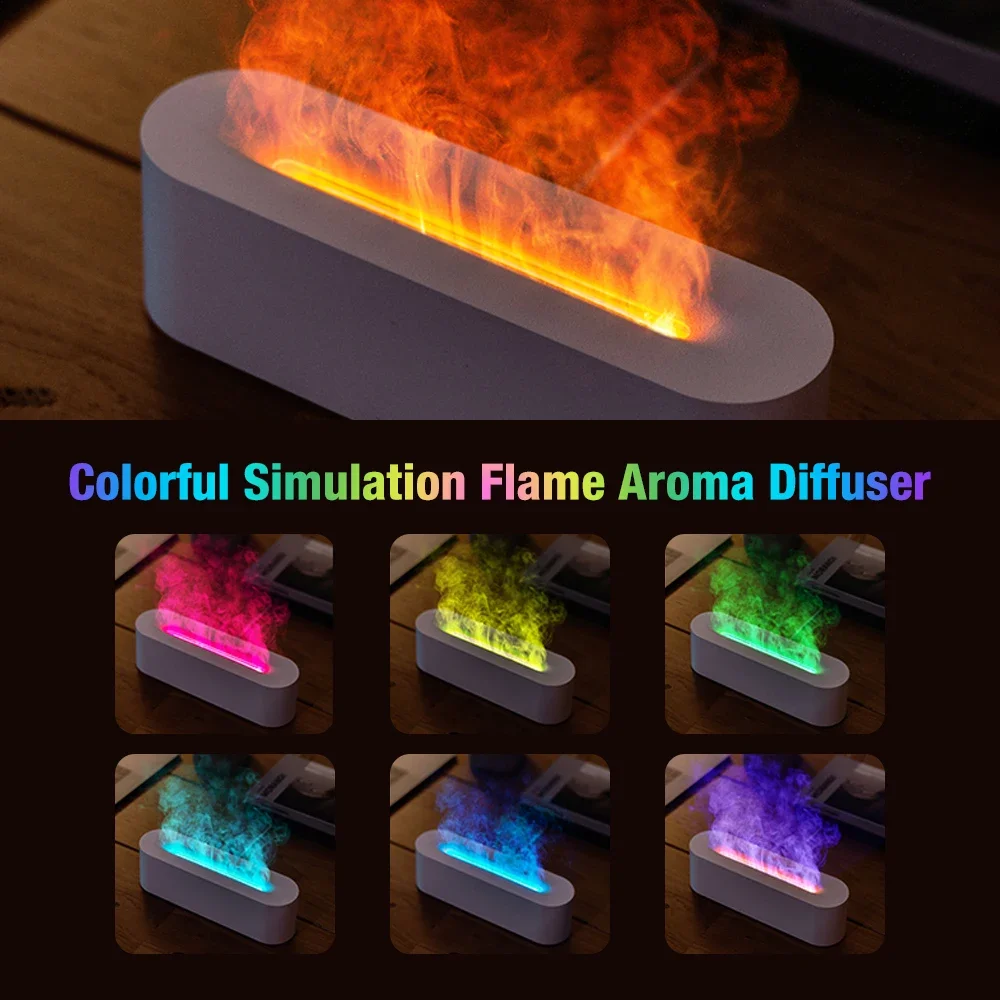 Colorful Flame Diffuser Essential Oils Fragrance Aroma Air Humidifier and Scent Diffuser Electric Smell for Home Distributor