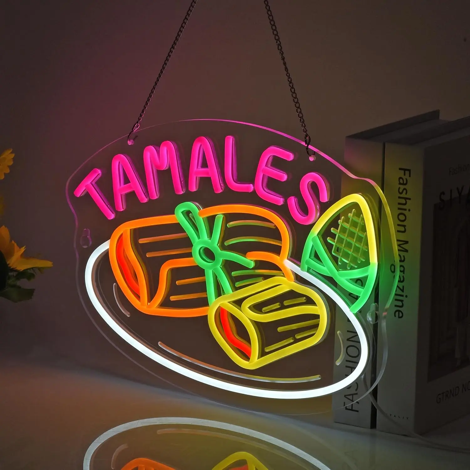 Tamales Neon SignLED Neon Light for Business Restaurant Store Shop Market Food Truck Home Wall Art Decor USB Powered Dimmable