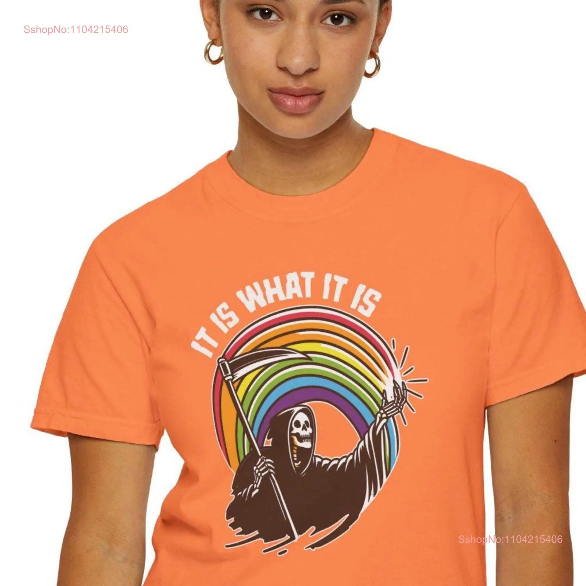 It Is What Grim Reaper Rainbow Skeleton T Shirt Mental Health Funny Adult Halloween Creepy Reap LGBT Q LGB TQ Spooky