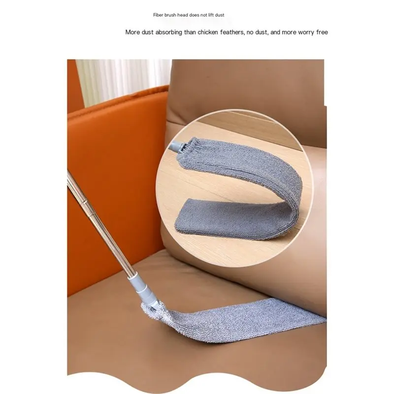 【ALLOWANCE】Retractable Dust Cleaner With 3 Washable Cloths Duster With Stainless Steel Telescopic Rod Microfiber Corner Broom