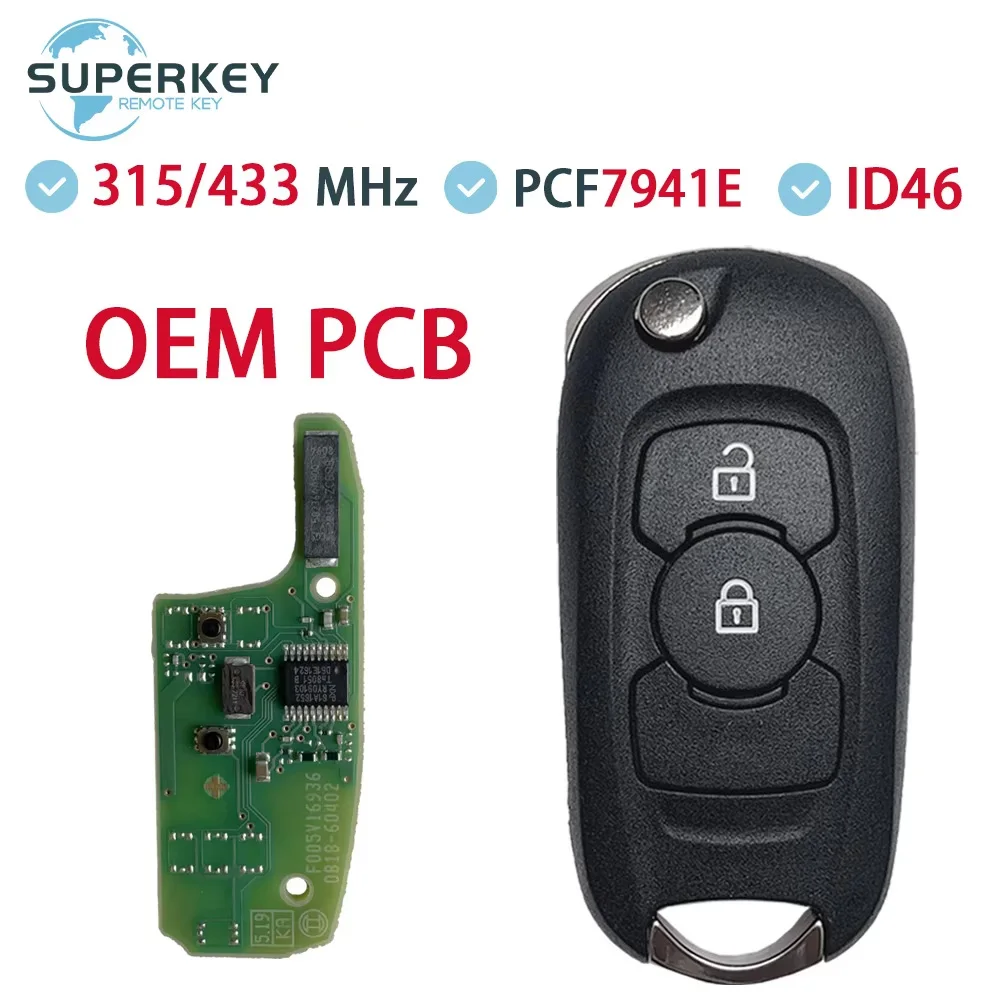 

Оригинальная OEM печатная плата для Opel Astra K Vauxhall Buick Verano Excelle GT, дистанционный смарт-раскладной ключ от автомобиля 315 434 МГц ID46 PCF7941E PCF7961E