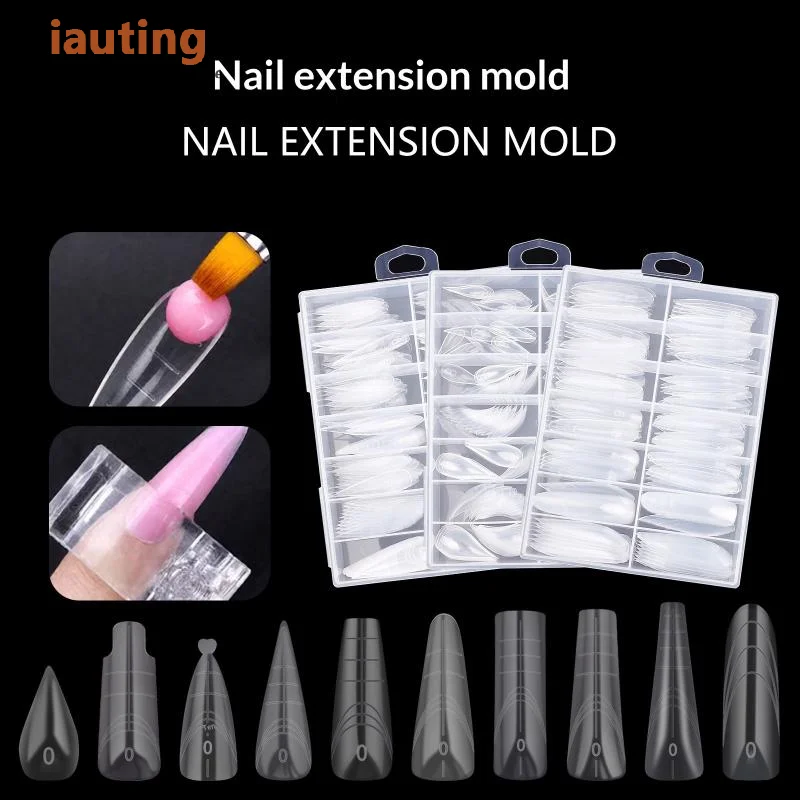 Novo 70/140/150 pçs nailpop sistema duplo formas de unhas extensão dicas de unhas falsas formas superiores para unhas gel construção molde ferramentas de arte