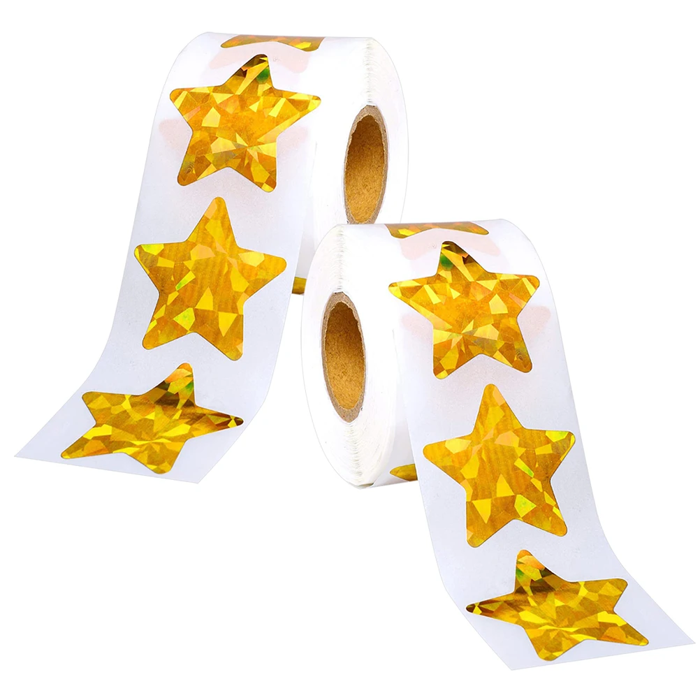 2 لفات على شكل نجمة ملصقات الختم ملصقات متعددة الوظائف لحرف الخبز حجز البريدية بطاقات هدايا العيد مكافأة ديكور