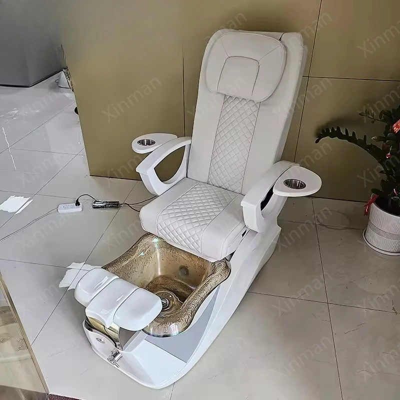 Hot-selling white beauty salon club equipment integrated massage foot spa chair electric foot bath chair bath sofa