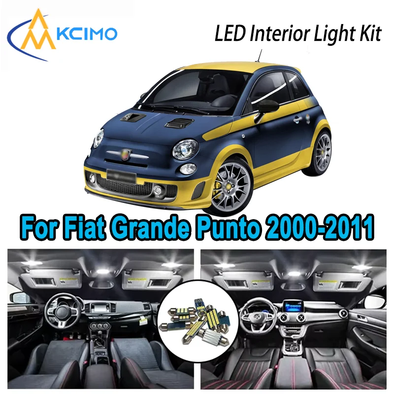 

Premium Bright LED Interior Light Kit for Fiat Punto Grande Punto EVO 2000-2011 Dome Map Trunk Car Lamps with Canbus No Erro