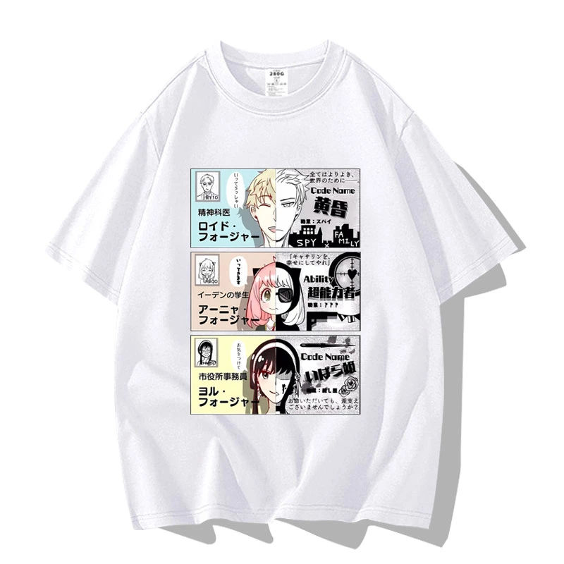 MINISO Spy X Family Japanese Anime Anya Forger Graphic Print T Shirt Streetwear Men Women Fashion Short Sleeve Plus Size Unisex