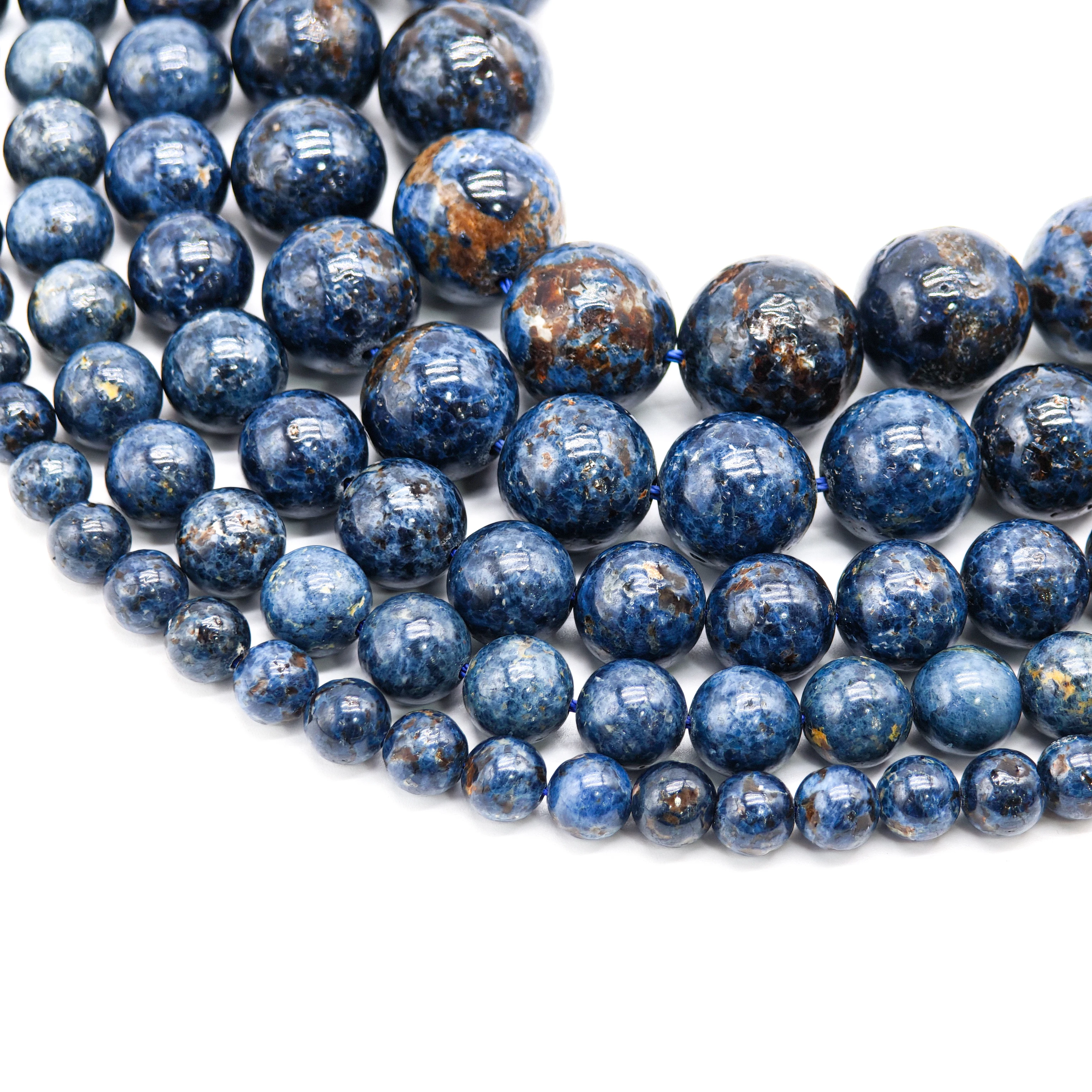 AAA Natural Gemstone Beads Blue Spinel Round Shape Loose Beads DIY Bracelet Necklace Jewelry Making 6-14mm Loose Gemstone