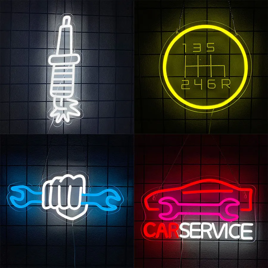 

Car Repair Series Neon Signs, Business Wall Lamps Usb Powered, Used For Car Parts Stores, Garages, Repair Shops, Man Caves Decor