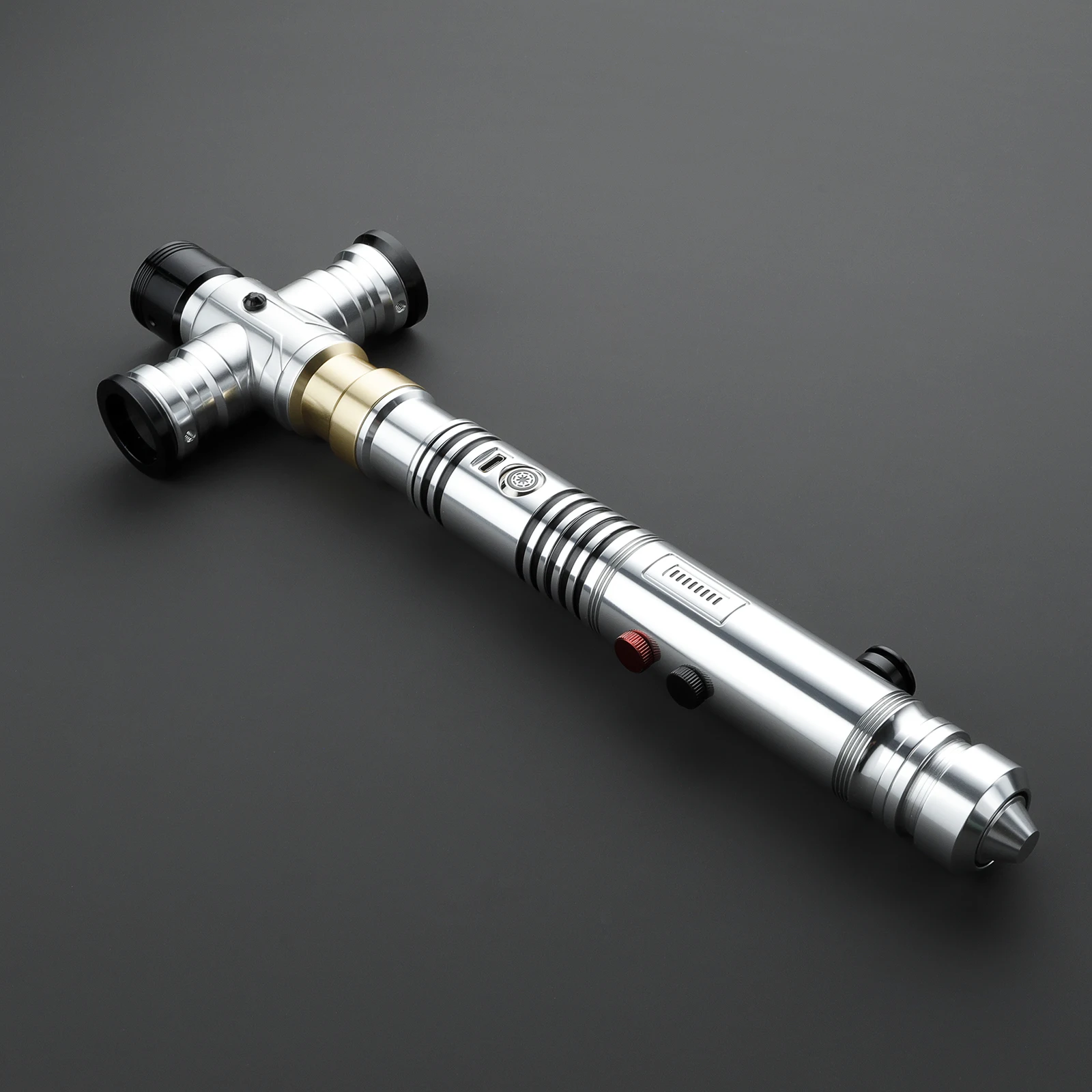 

DamienSaber Lightsaber Empty Hilt without Electronic Kit or Blade Metal Handle for Heavy Dueling Light Saber