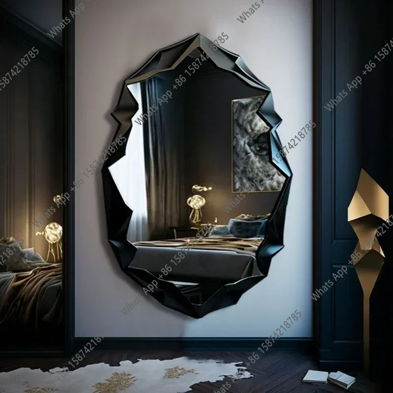 H Light Luxury Special-shaped Full-body Mirror, Irregular Decoration French Bathroom Mirror While Dining, Smart Dressing Mirror