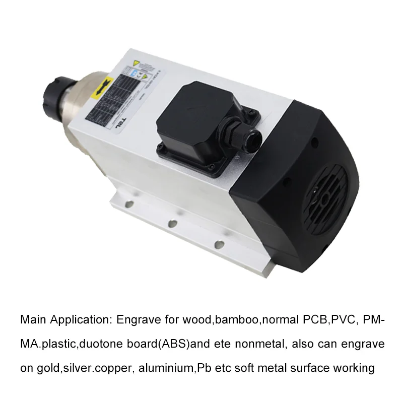 CNC 4.5kw مربع المغزل المبرد بالهواء ER32 تشاك 4 تحمل 220 فولت 380 فولت جهاز التوجيه باستخدام الحاسب الآلي النجارة آلة نحت وطحن