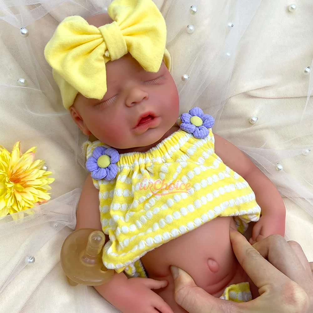 Spain Artist 18Inch Silicone Reborn Baby Doll Girl 3D Painted Skin Lifelike Bebe Muñeca Realistic Sleeping Baby Collectors Model
