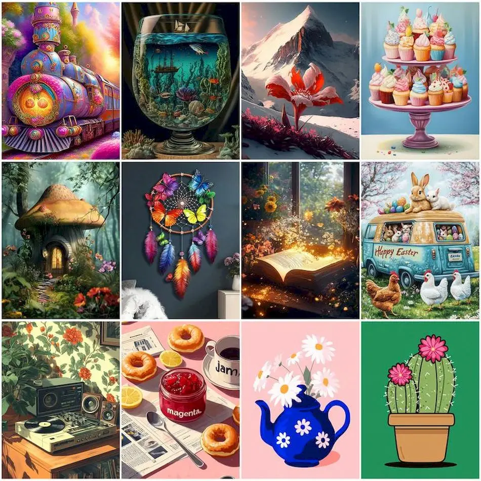 

RUOPOTY Painting By Numbers On Canvas Drawing By Numbers Diy Set Arts Crafts Adults Crafts Artwork Kit Framed Painting For Wall