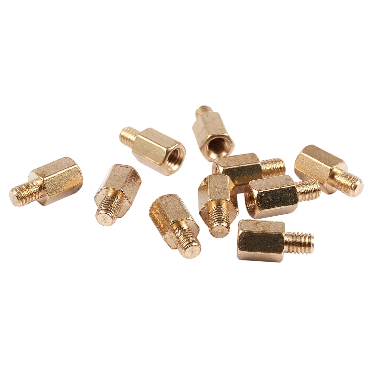 10 Pcs PC PCB Motherboard Brass Standoff Hexagonal Spacer M3 6+4mm