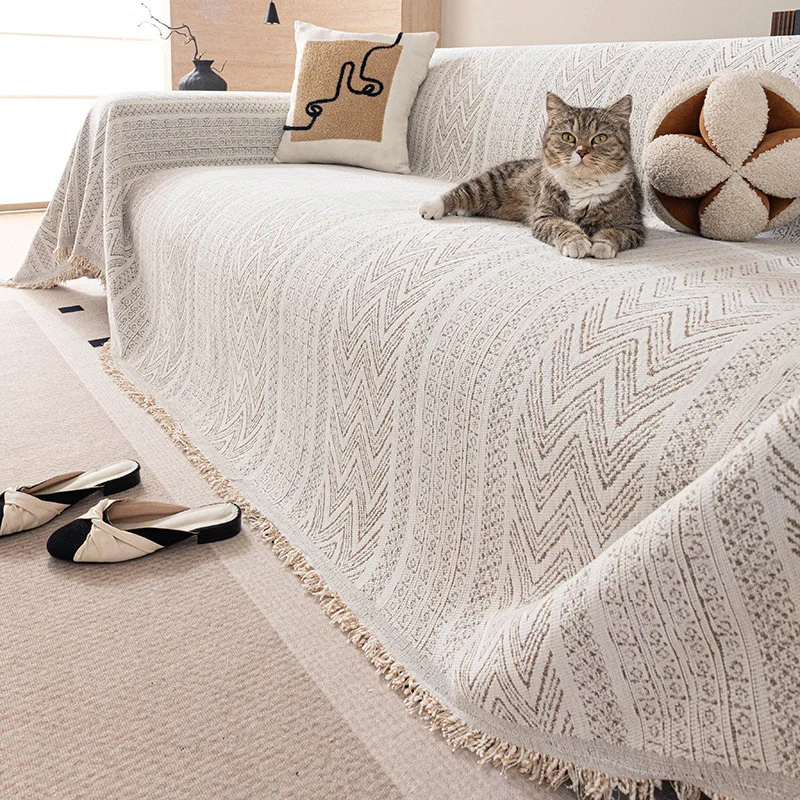 1pcs Non Slip Durable Dustproof  Chenille Sofa Cushion Home Living Room Anti Cat Scratch All Inclusive Seat Cover