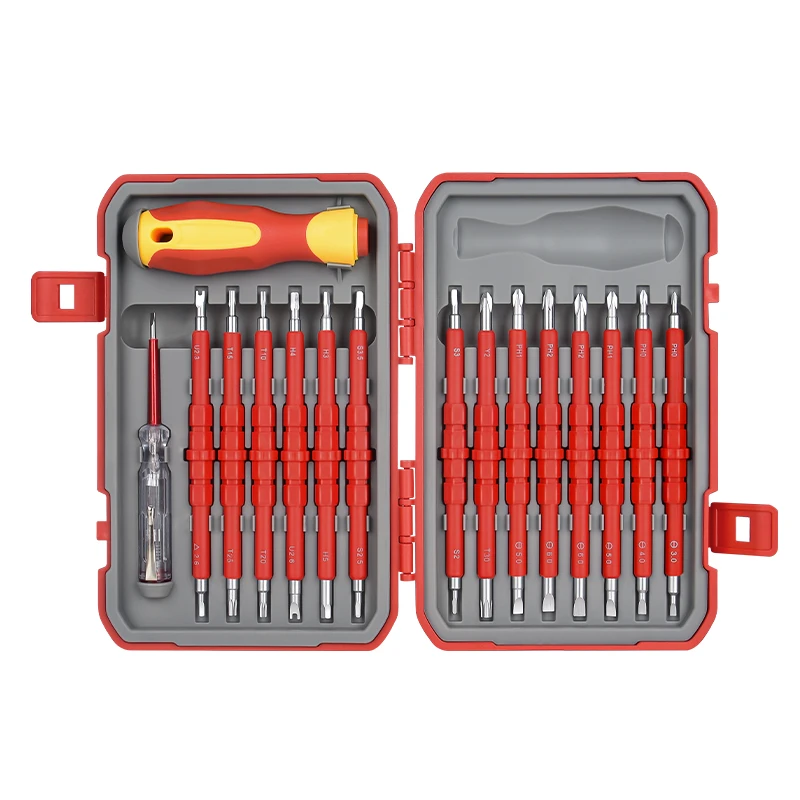 

Набор профессиональных магнитных отверток для электриков с шестигранным шлицем, двусторонние, изолированные до 500В